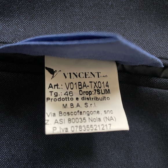 Italian navy suit made in Italy size 36 US Jacket and Pants - Picture 3 of 8